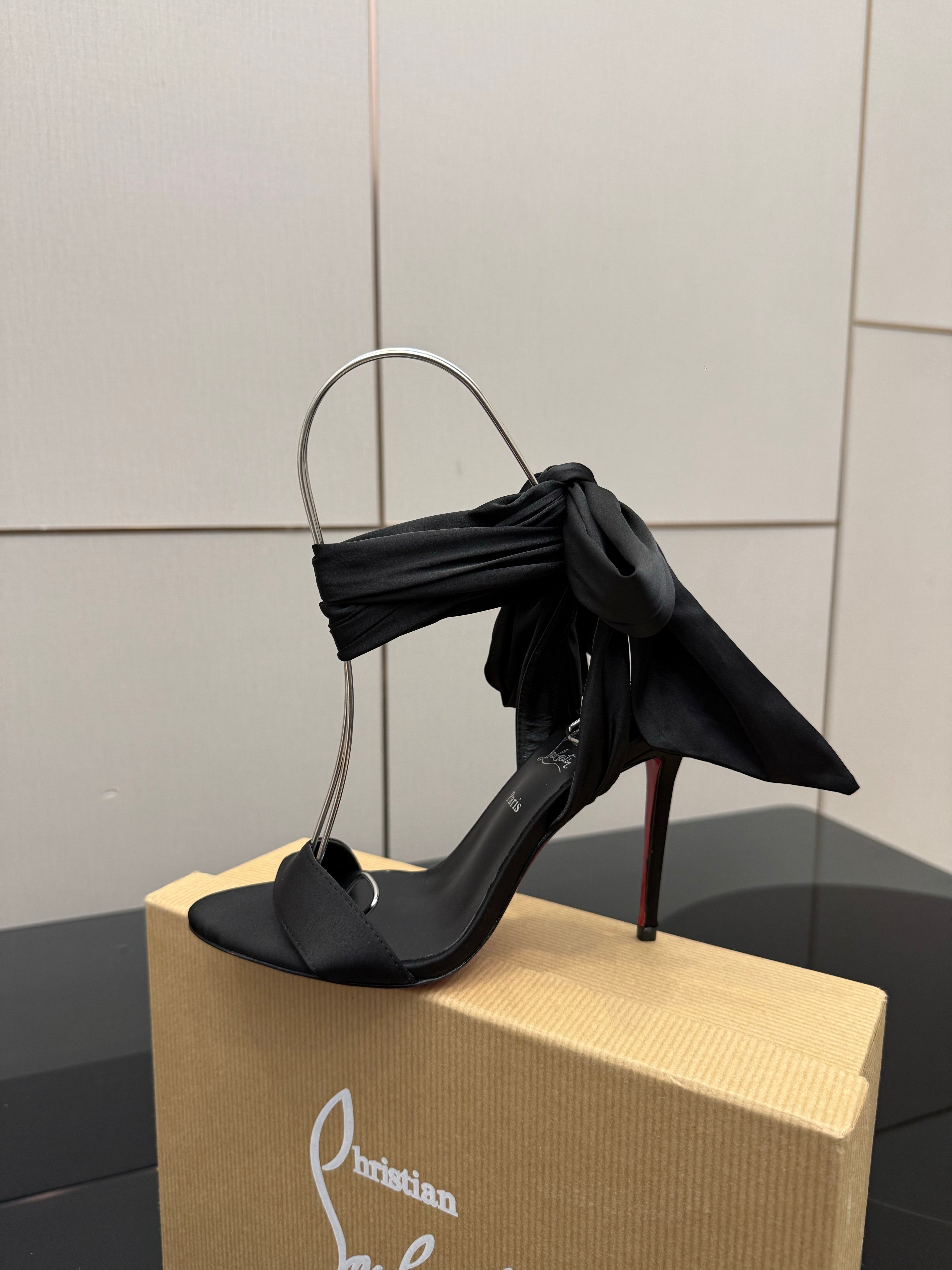 Christian Louboutin 2026 Sevillana 100mm Crepe Sandals Silk Sheepskin 791574