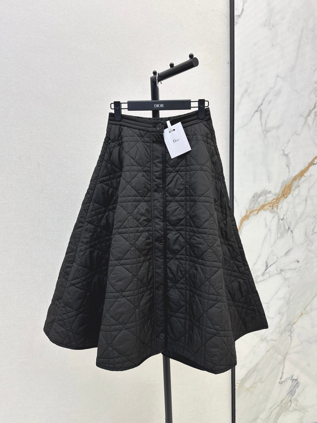 CD 25 Plaid Quilted Lapel Set Black Cotton