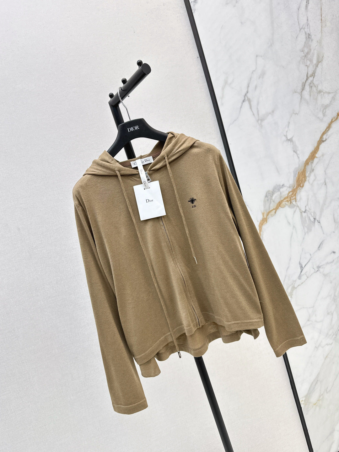CD 25 Drawstring Hoodie Cotton And Stretch Wool