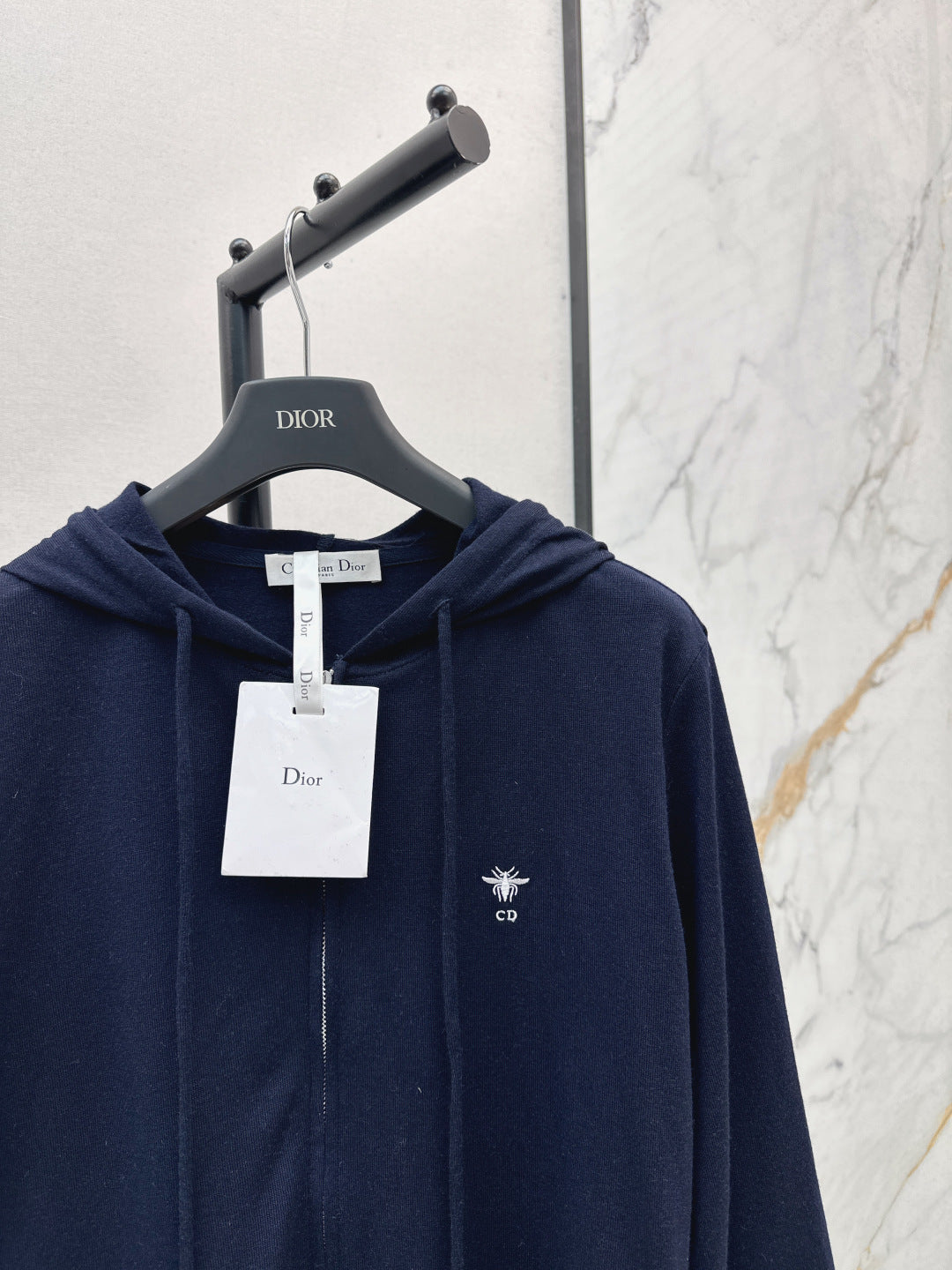 CD 25 Drawstring Hoodie Cotton And Stretch Wool
