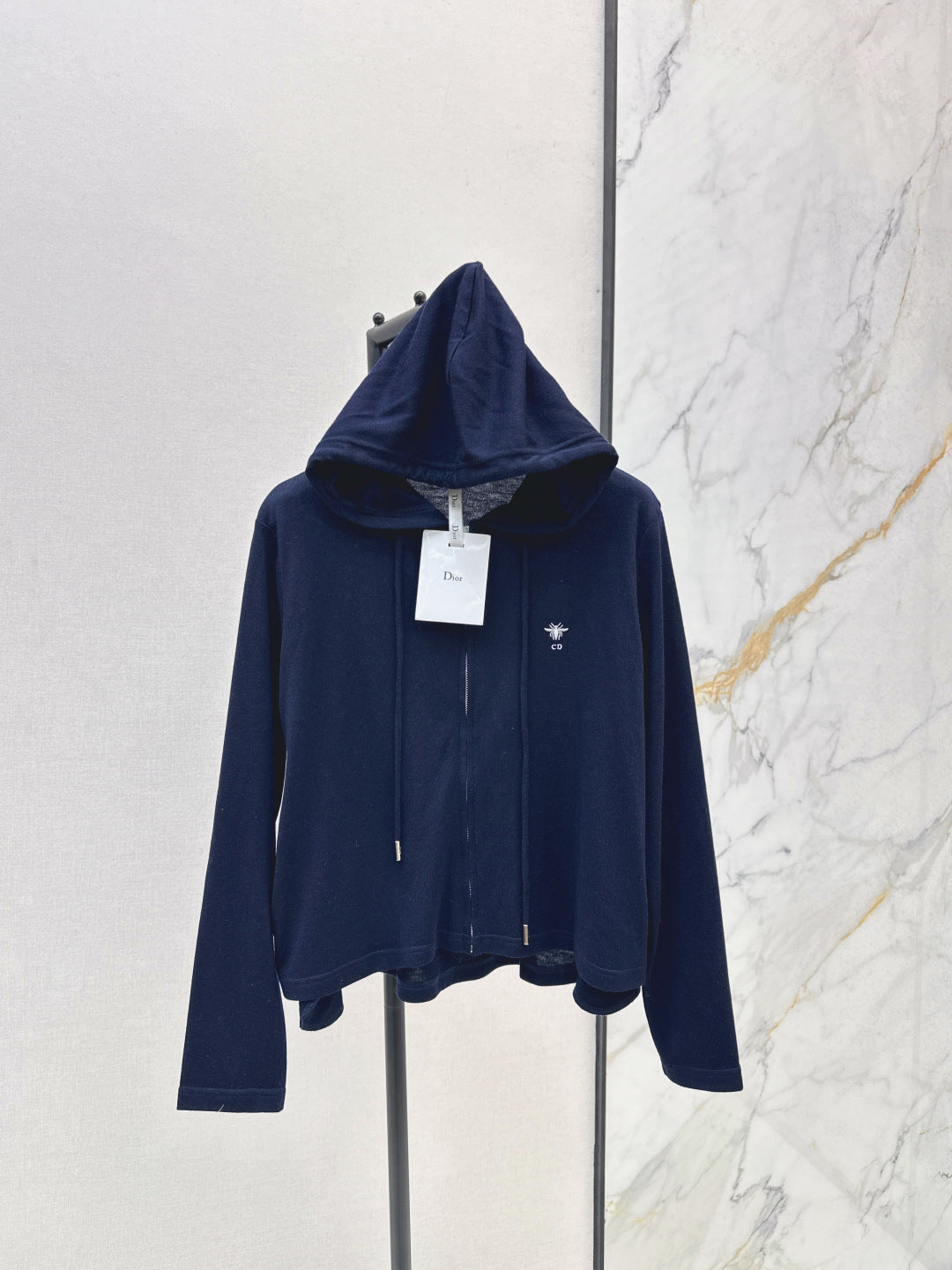 CD 25 Drawstring Hoodie Cotton And Stretch Wool