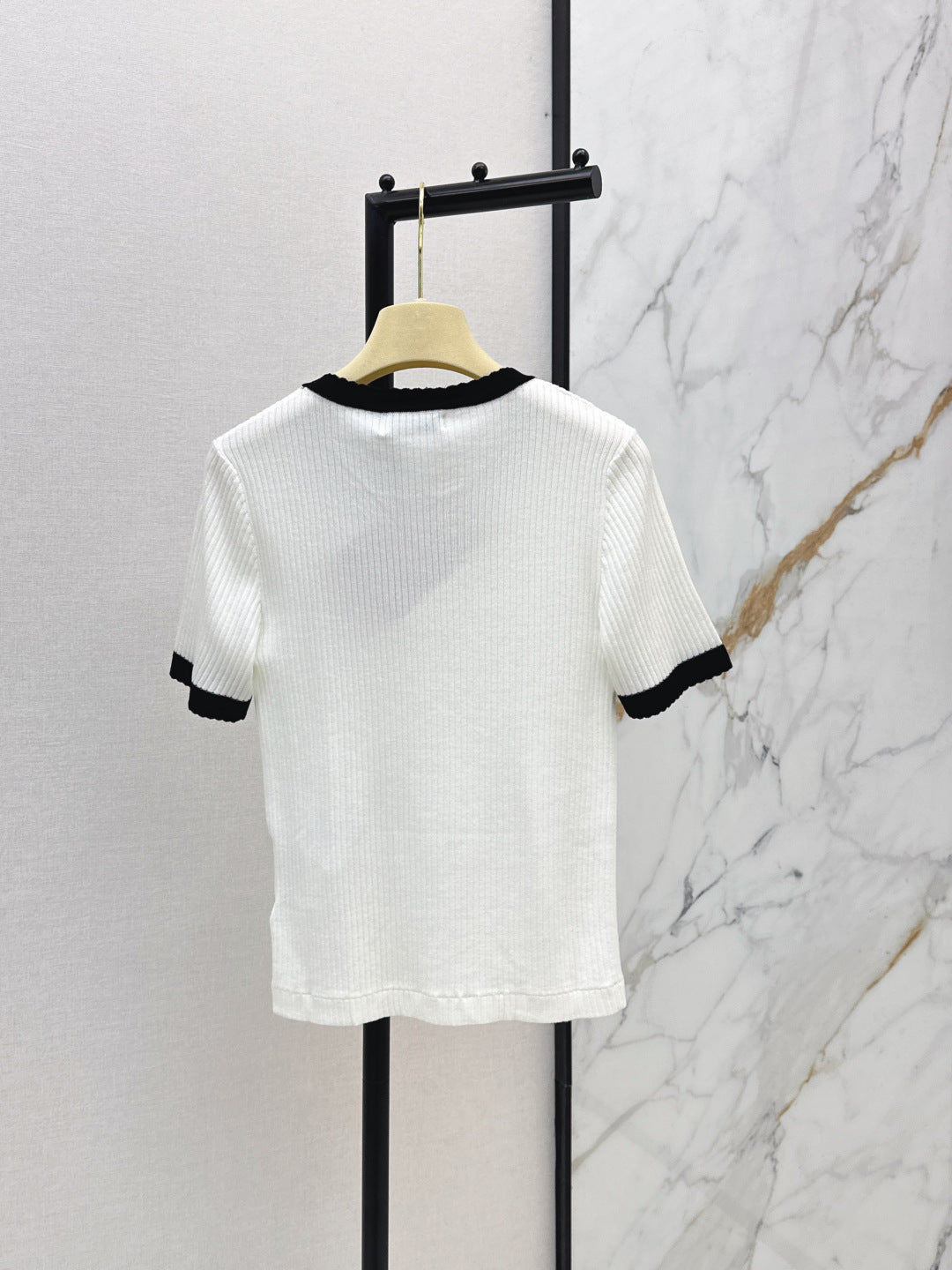 Miumiu 2026 Short-Sleeve Slim Fit White Wool 435284