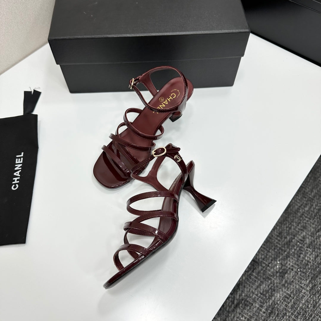 CC 26s High Heel Sandals 65 Burgundy Patent Leather 626288