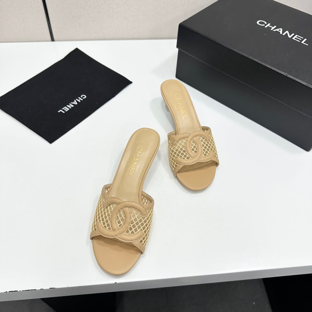 Chanel 2026 Transparent Spool Heels Leather Sheepskin Mesh 822723