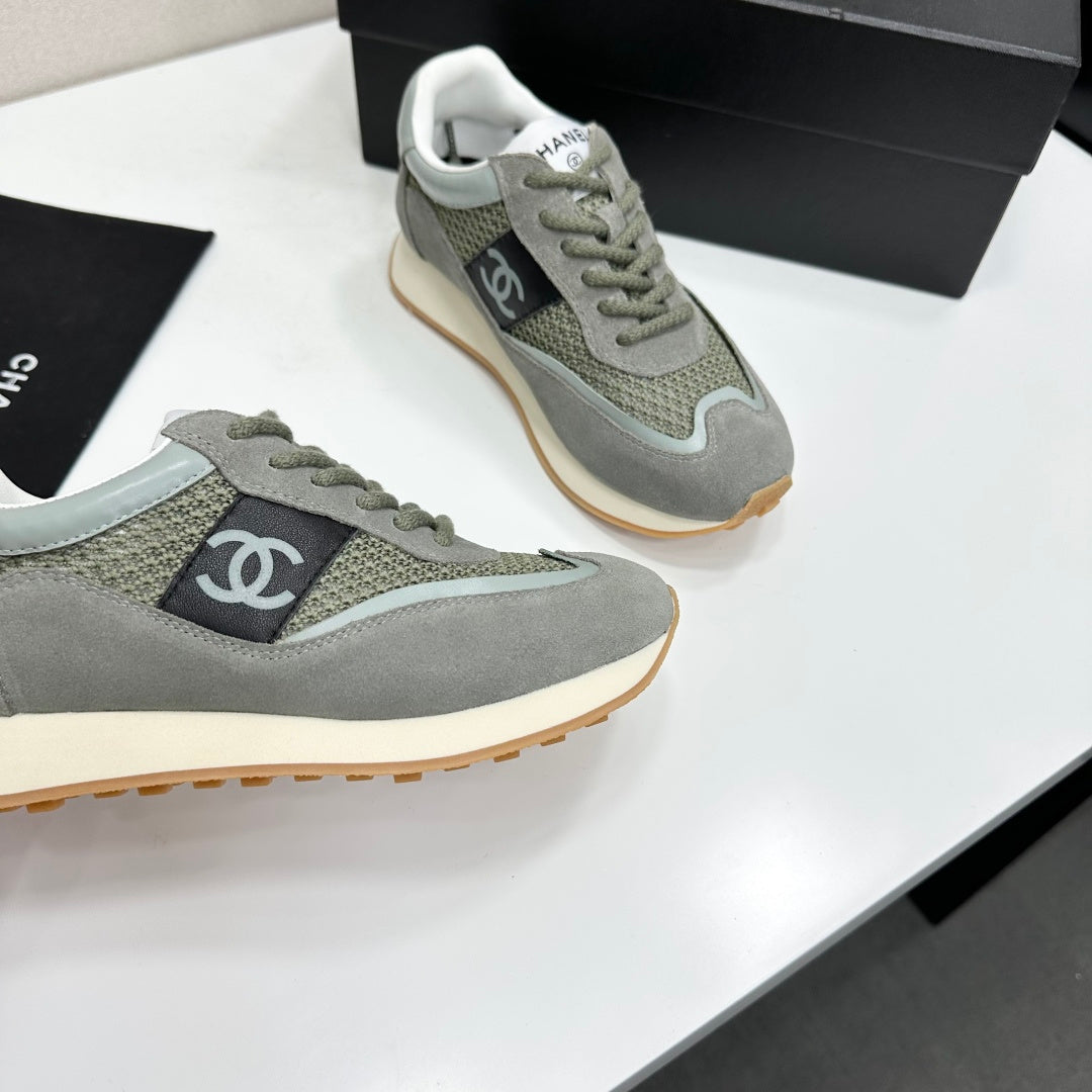Chanel 2026 Retro Runner Sneakers 30mm Mesh Suede Calfskin 894904