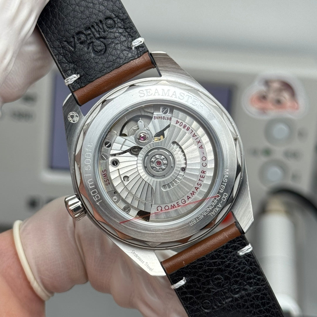 Omega Seamaster Railmaster 38mm Brown Dial Brown Leather Strap