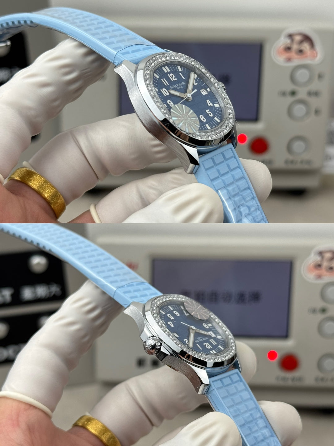 Patek Philippe Aquanaut 35.6mm Navy Blue Dial Blue Rubber Strap