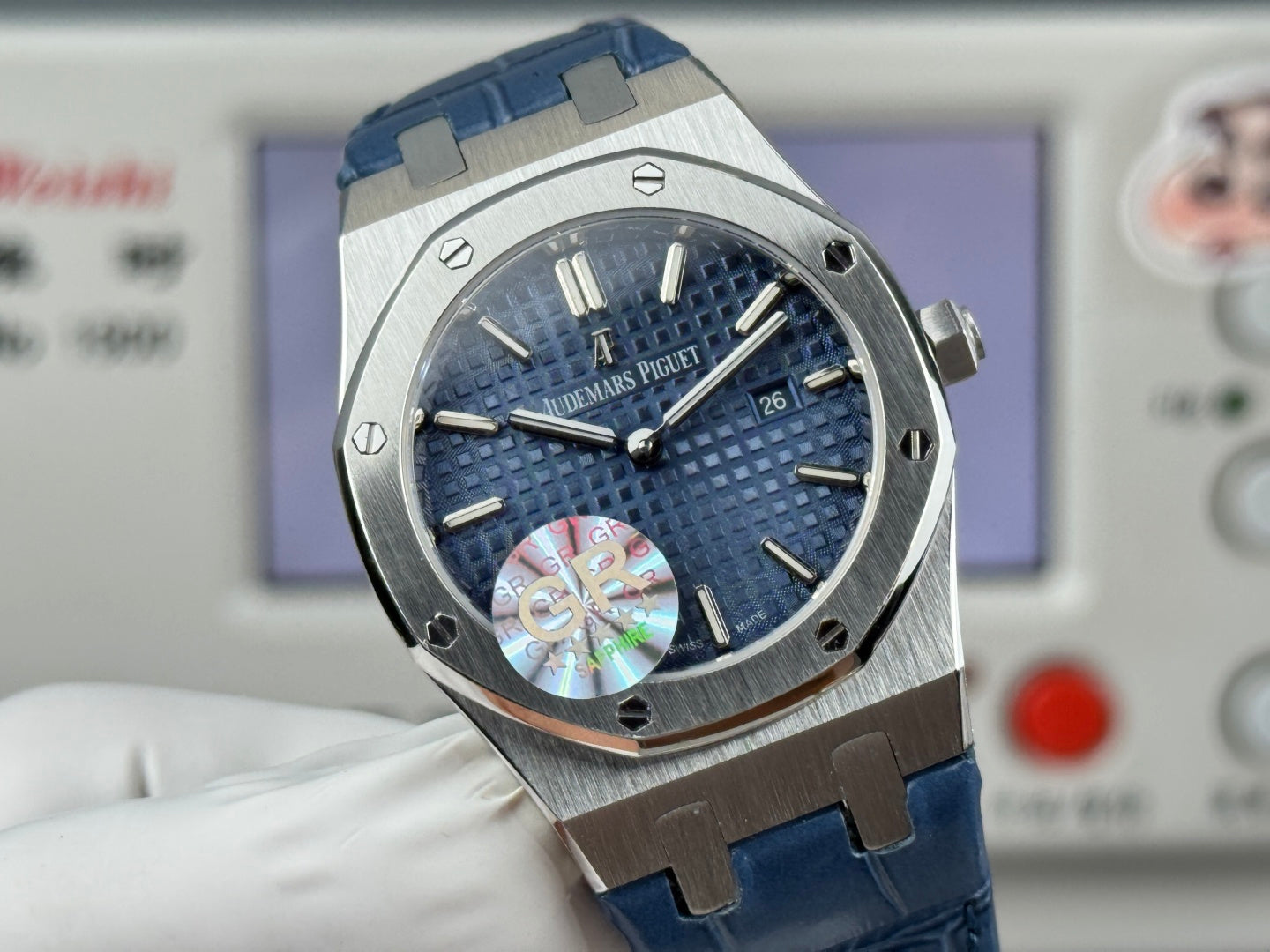 Audemars Piguet Royal Oak Lady 33mm Blue Dial Leather Strap