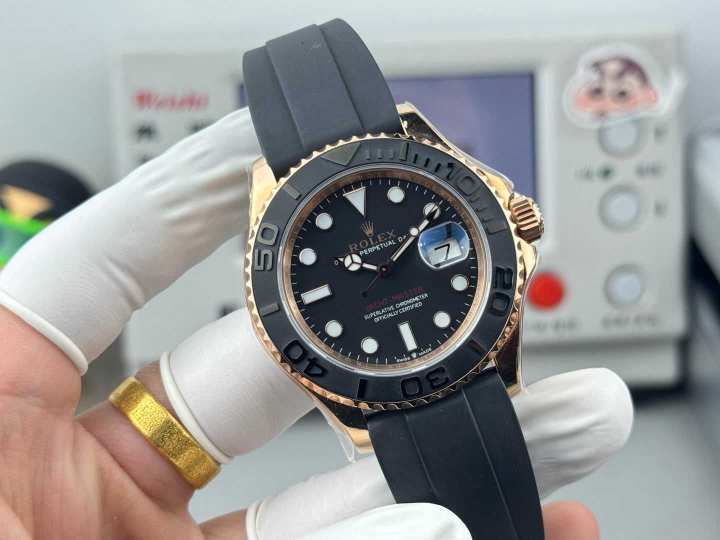 Rolex Yacht-Master 42mm Rose Gold Case Black Dial