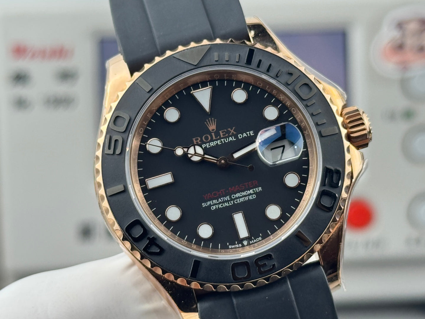 Rolex Yacht-Master 42mm Rose Gold Case Black Dial