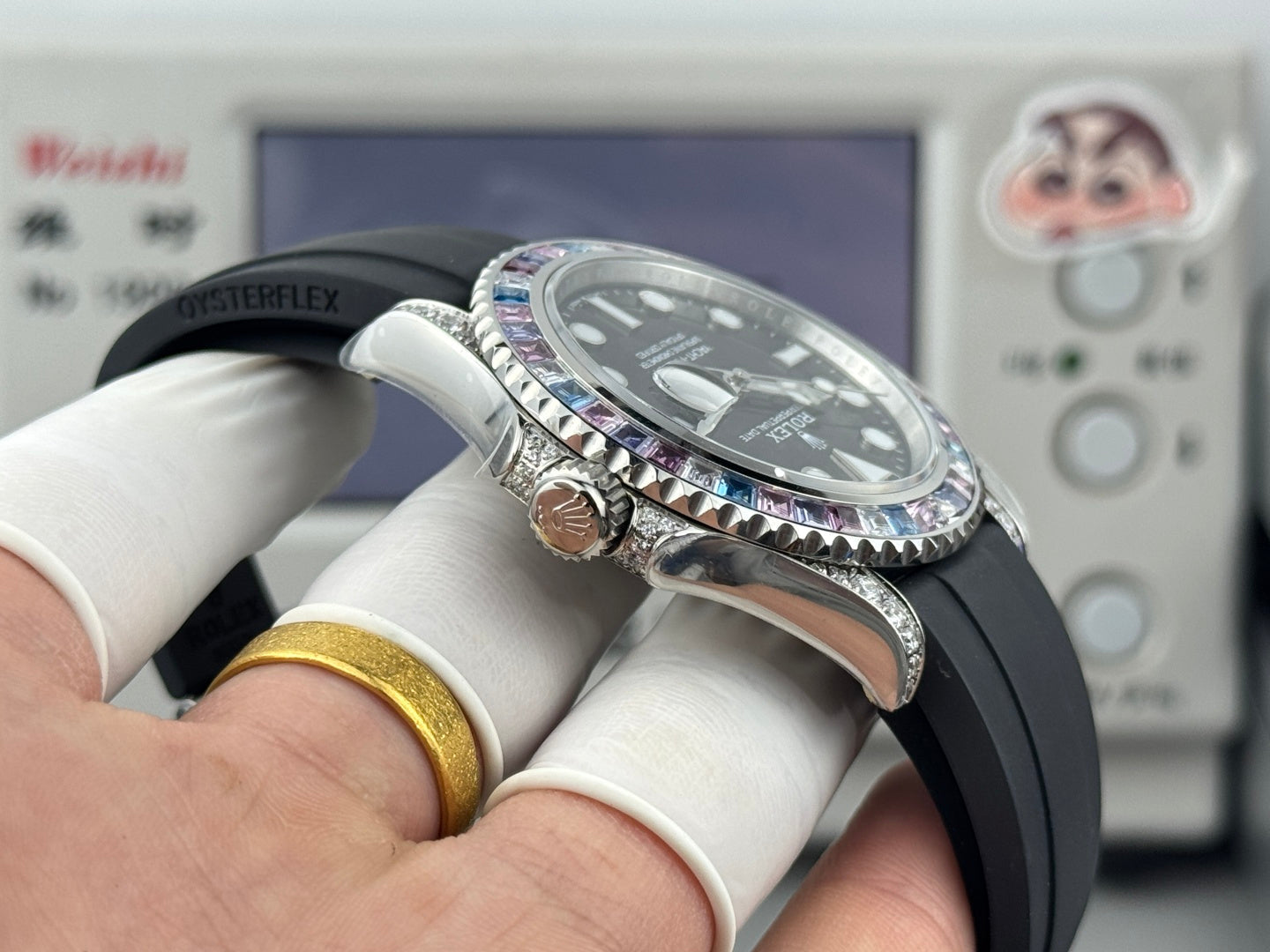 Rolex Yacht-Master 42mm Black Dial Multi Color Diamond
