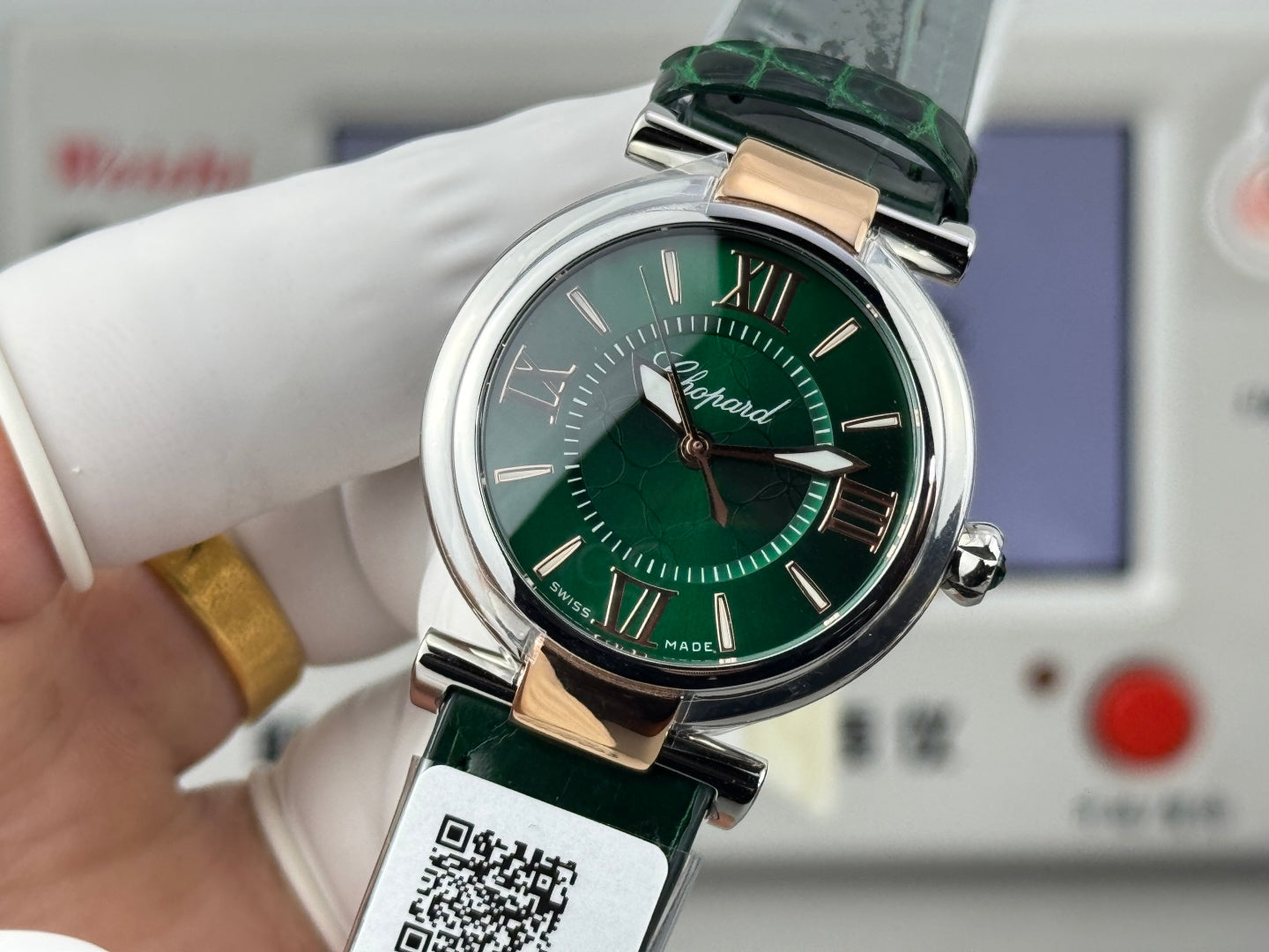 Chopard Imperiale 29mm Sliver Case Green Leather