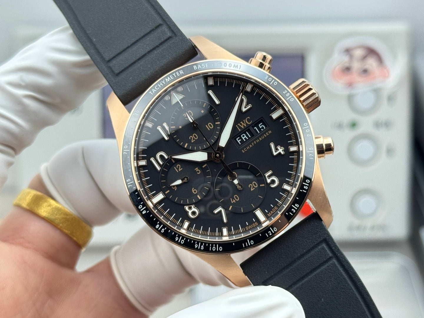 IWC Pilot's Chronograph 41 Black Dial Rubber Strap