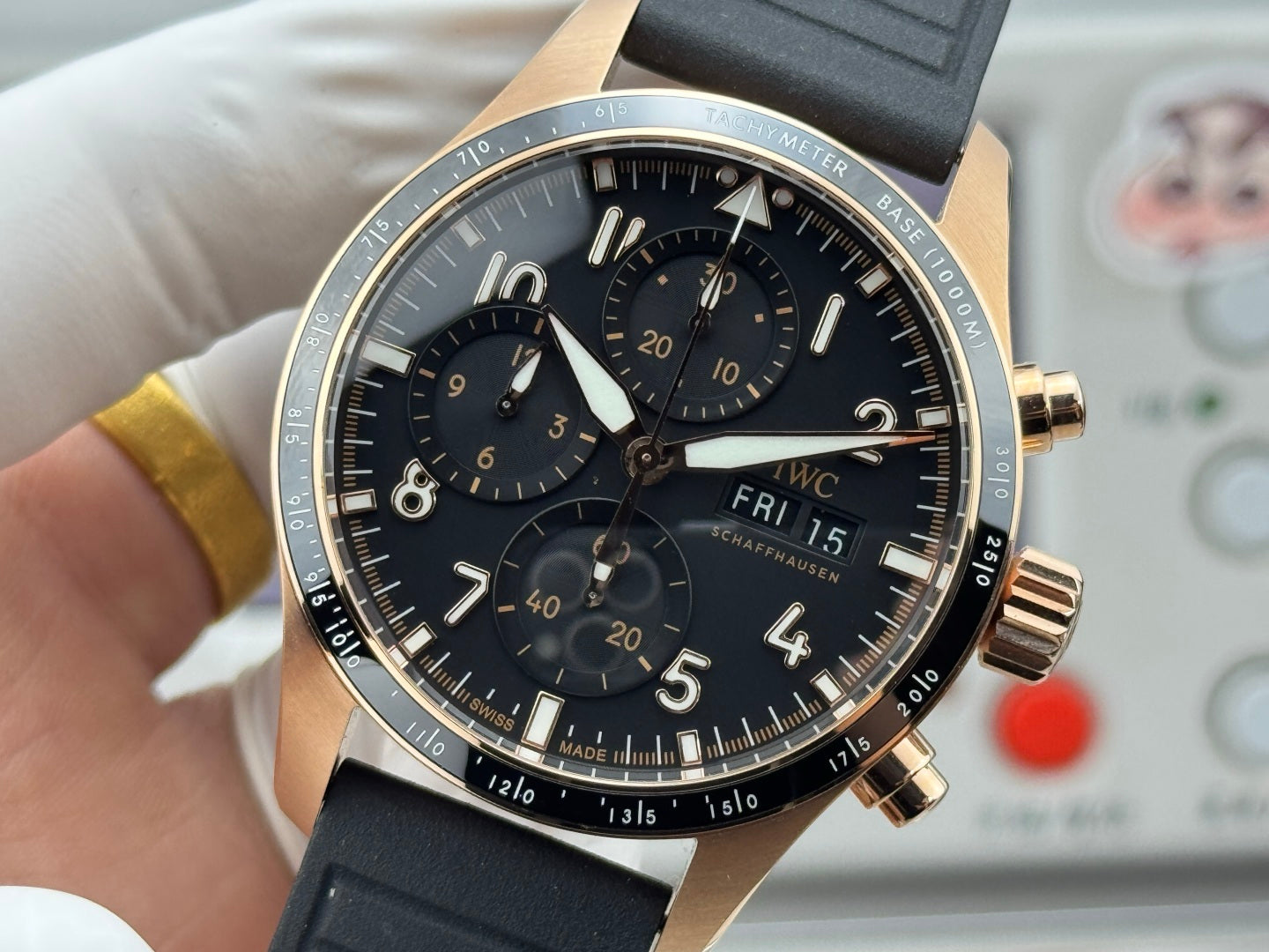 IWC Pilot's Chronograph 41 Black Dial Rubber Strap