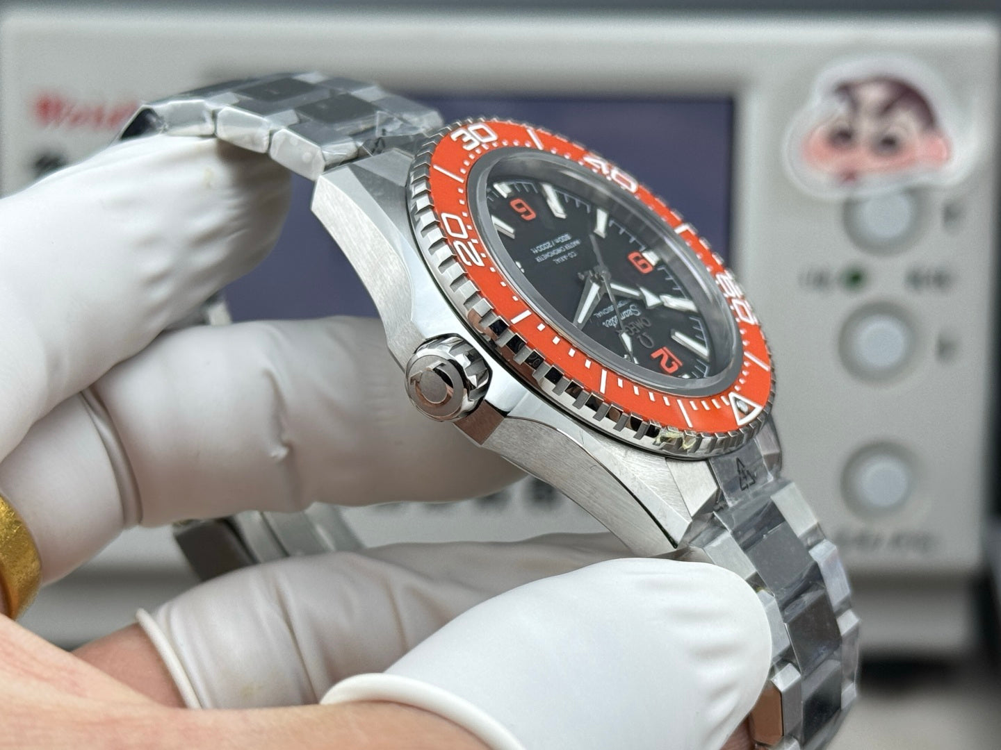 Omega Seamaster Planet Ocean 600M 42mm Steel/Orange Ceramic Black Dial Watch