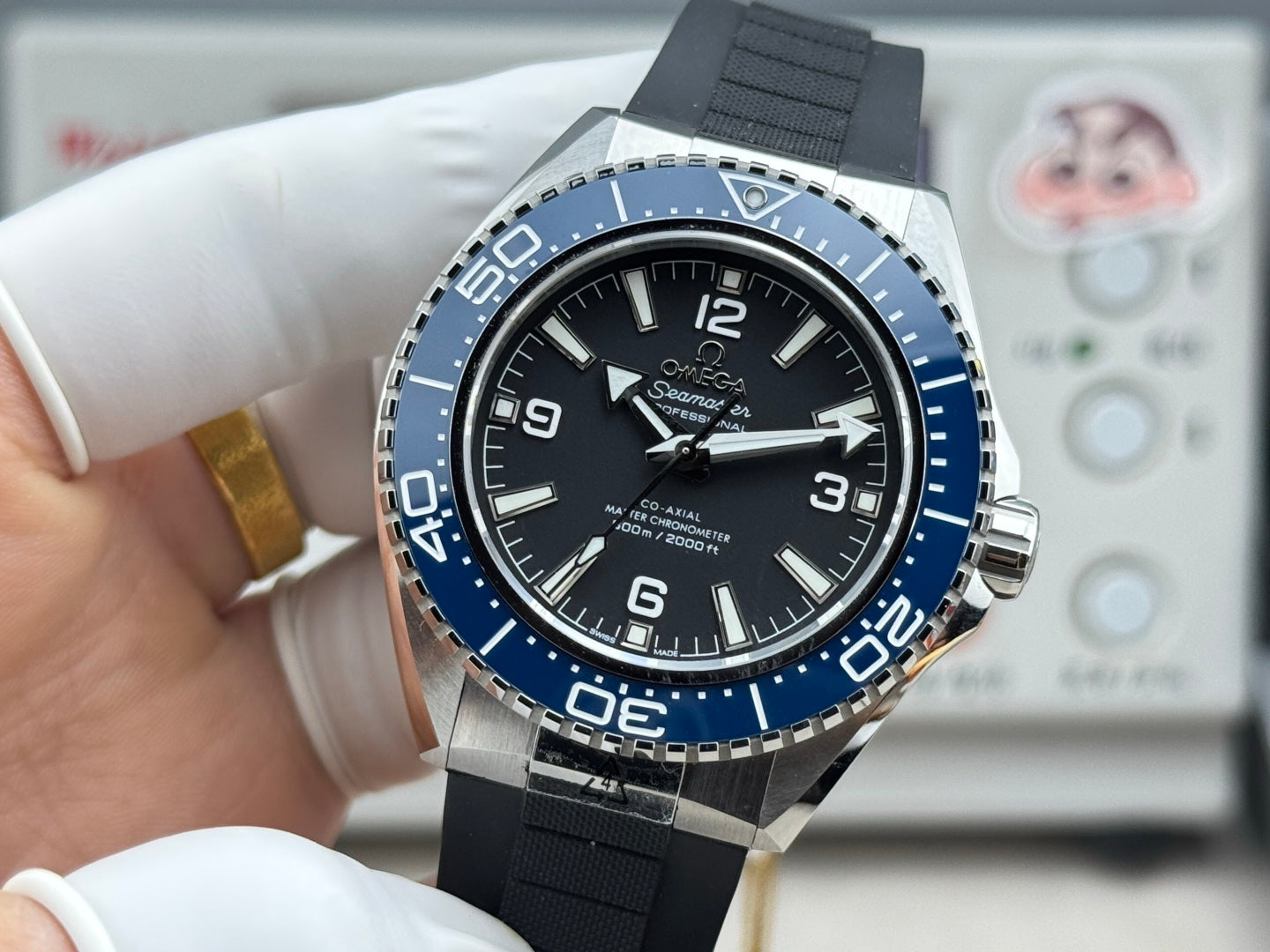 Omega Seamaster Planet Ocean 600M 42mm Blue Black Dial Rubber Strap