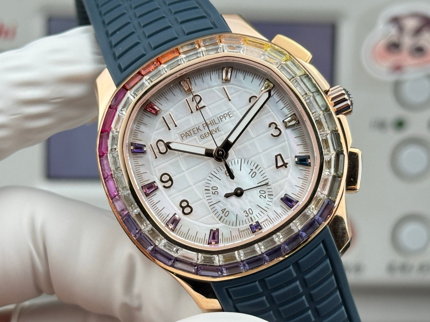 Patek Philippe Aquanaut Luce “Rainbow” Chronograph 40mm Blue Rubber Strap