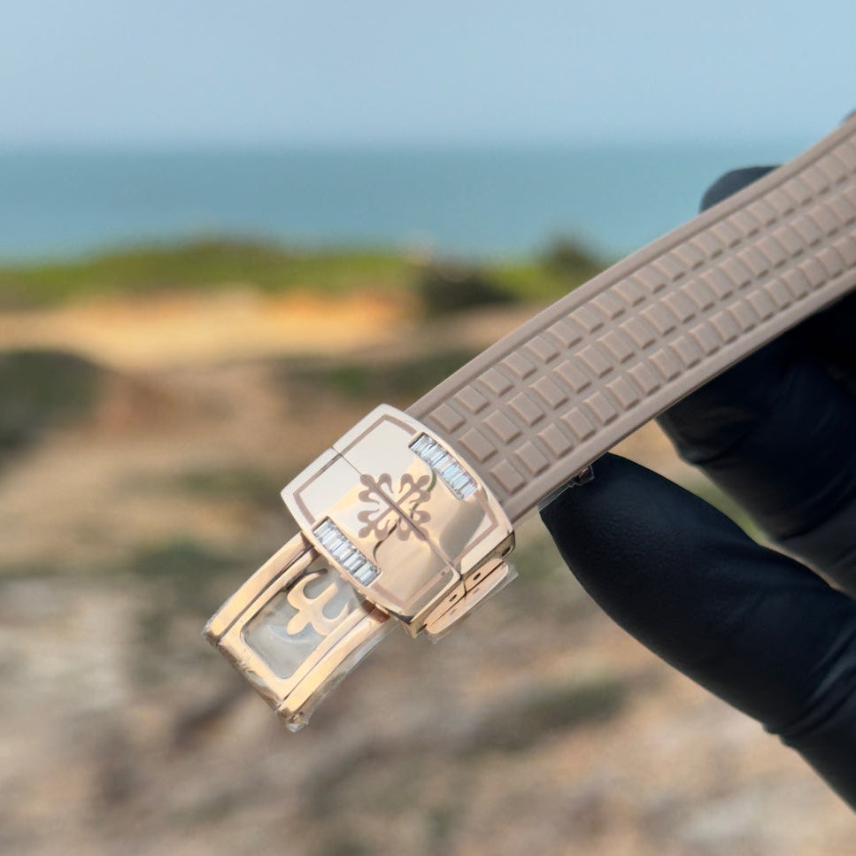 Patek Philippe Aquanaut Luce “Rainbow” Chronograph 40mm Beige Rubber Strap