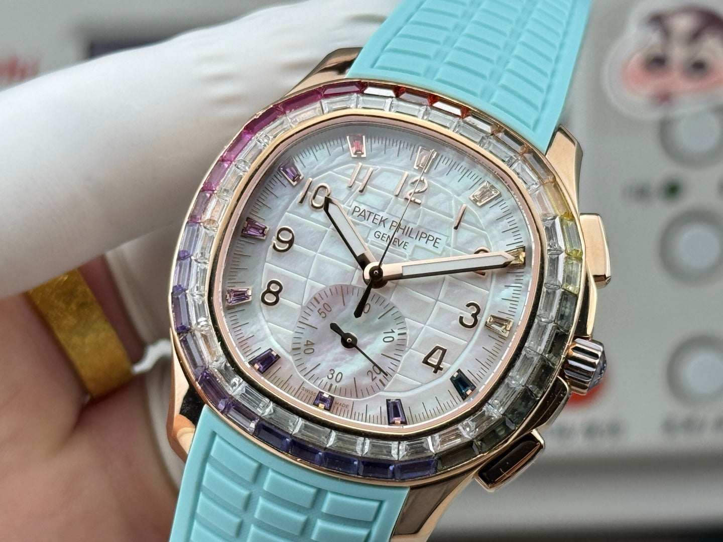 Patek Philippe Aquanaut Luce “Rainbow” Chronograph 40mm Blue Rubber Strap