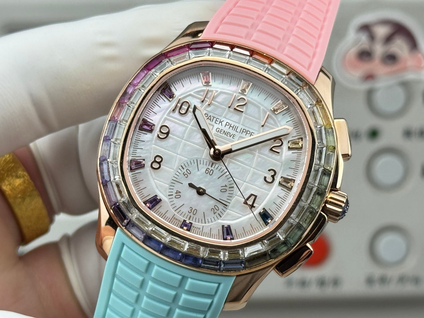 Patek Philippe Aquanaut Luce “Rainbow” Chronograph 40mm Blue Pink Rubber Strap