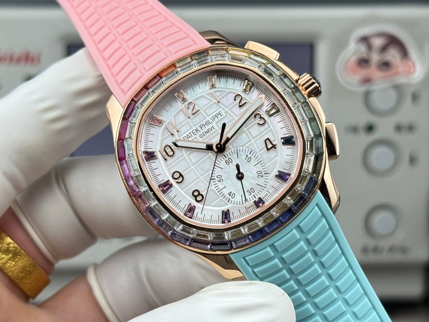 Patek Philippe Aquanaut Luce “Rainbow” Chronograph 40mm Blue Pink Rubber Strap
