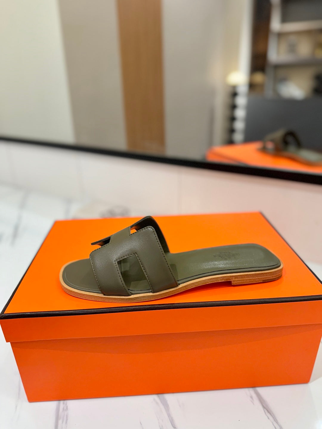 HM Oran Sandal Army Green Cowhide 294850