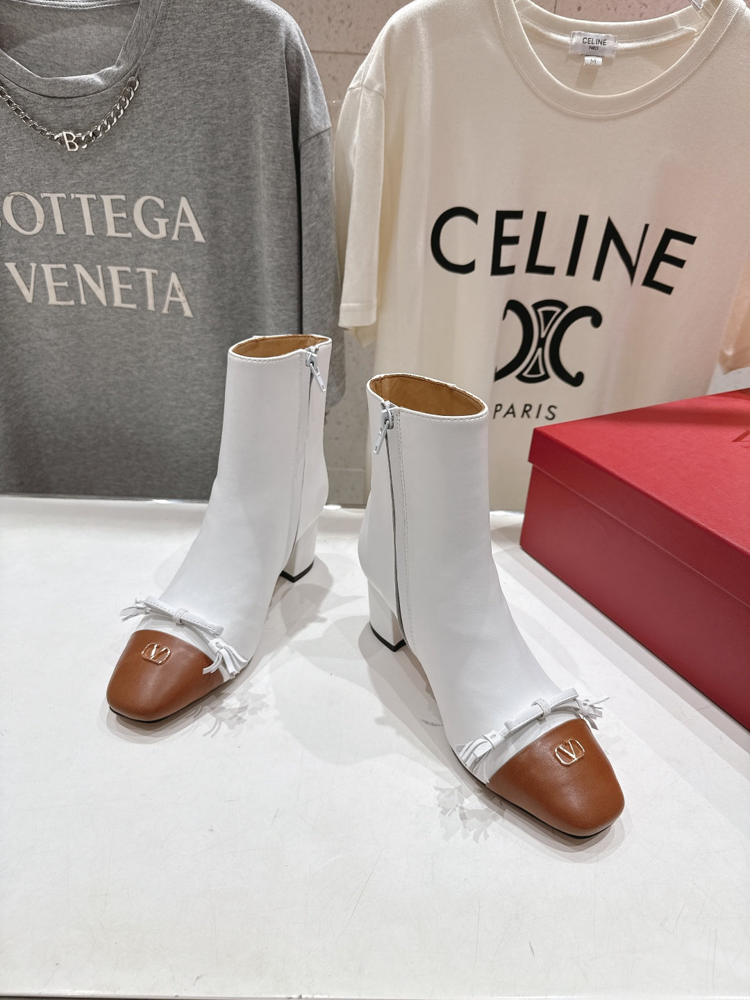 VT Short Boot White Camel  Calfskin 174415