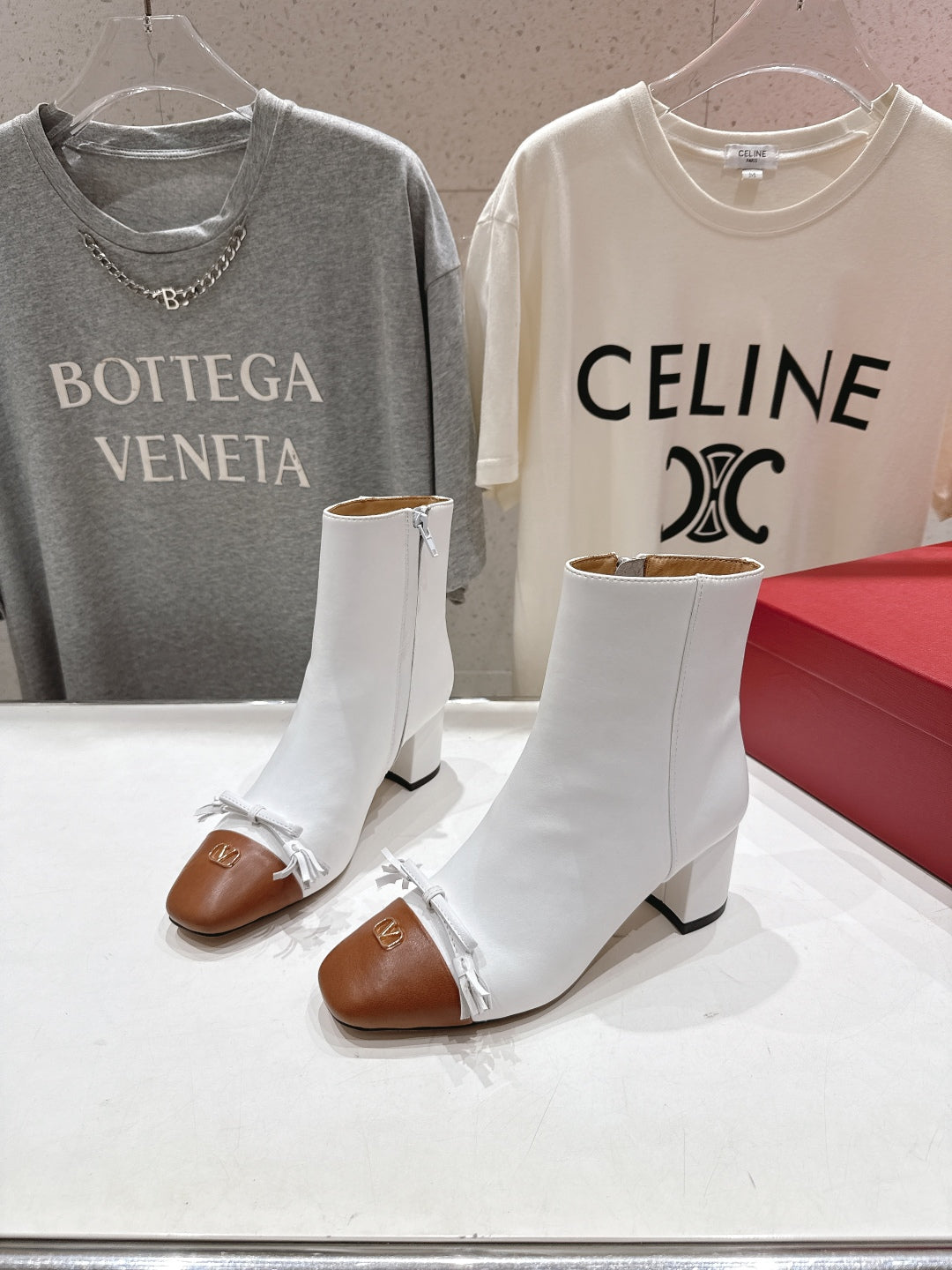 VT Short Boot White Camel  Calfskin 174415
