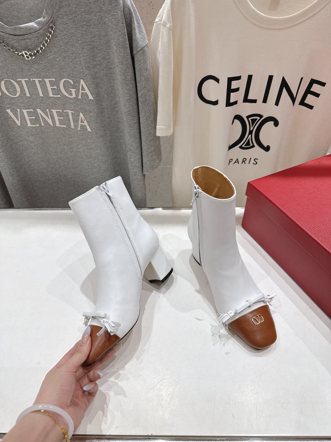 VT Short Boot White Camel  Calfskin 174415