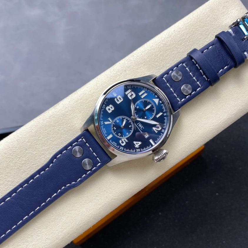 IWC Big Pilot 46mm Blue Dial Steel Case Blue Leather Strap