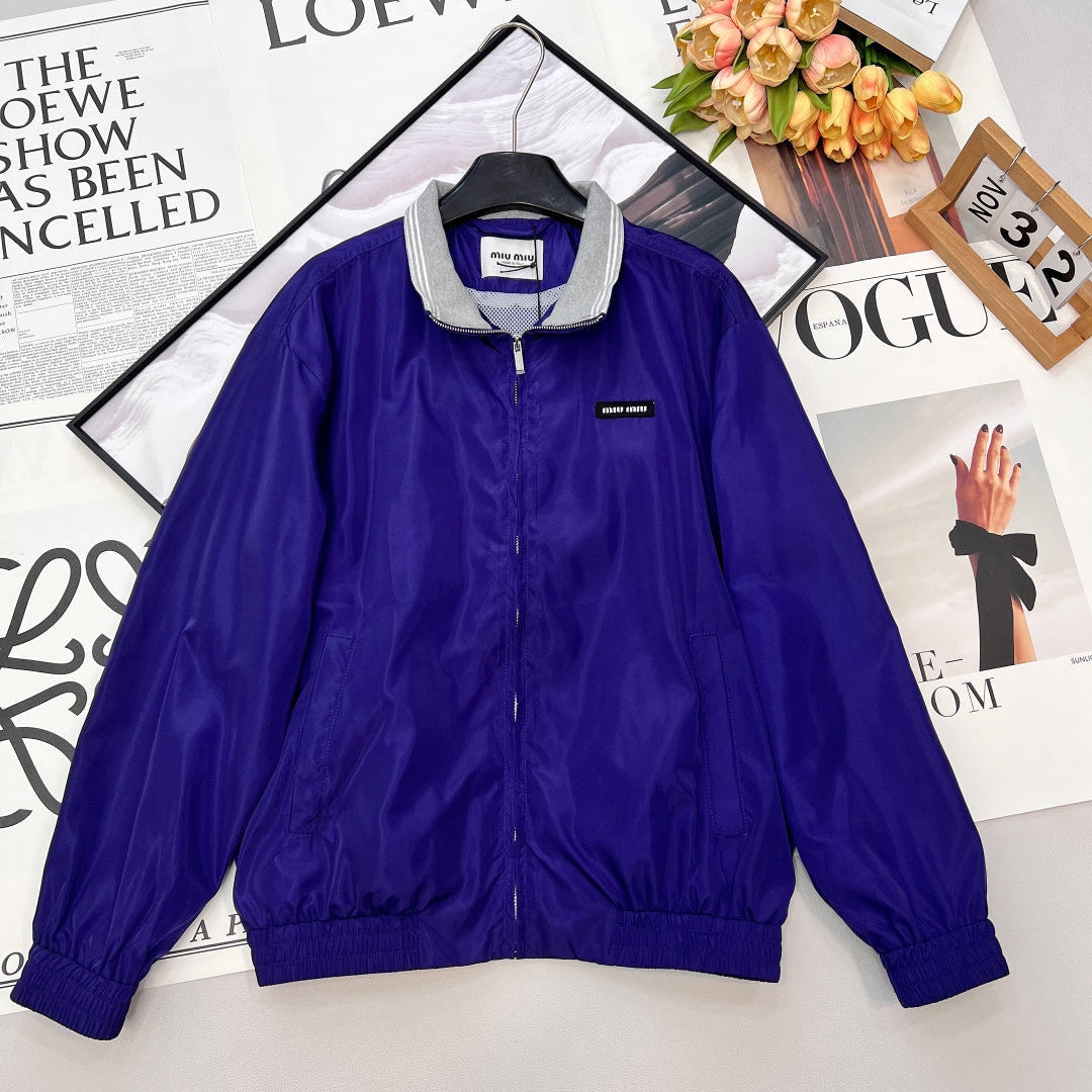 Miumiu 2026 Jacket Blue Nylon Polyester