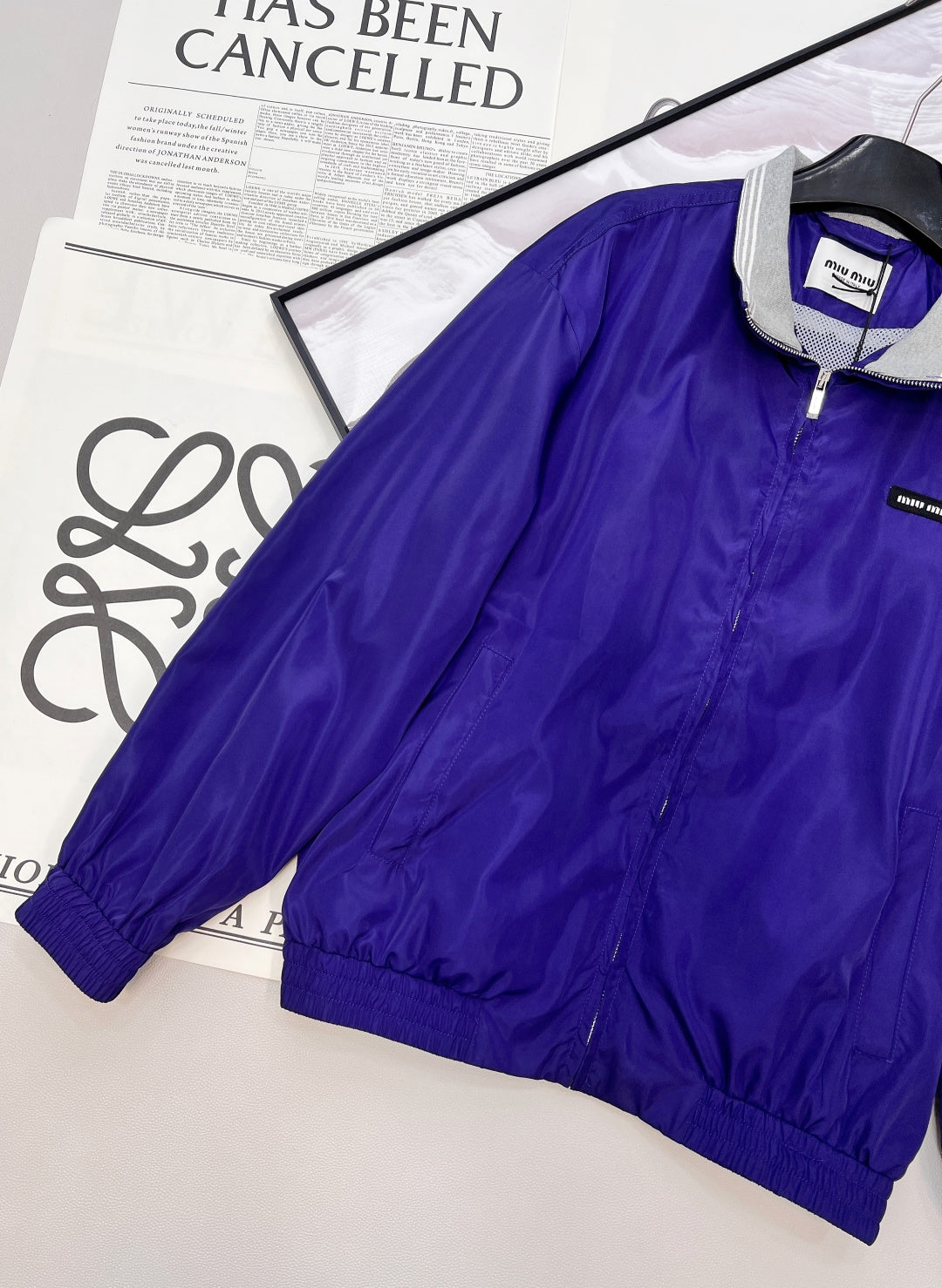 Miumiu 2026 Jacket Blue Nylon Polyester