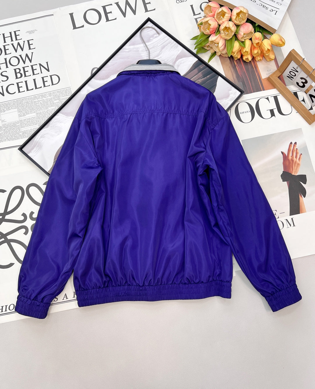 Miumiu 2026 Jacket Blue Nylon Polyester