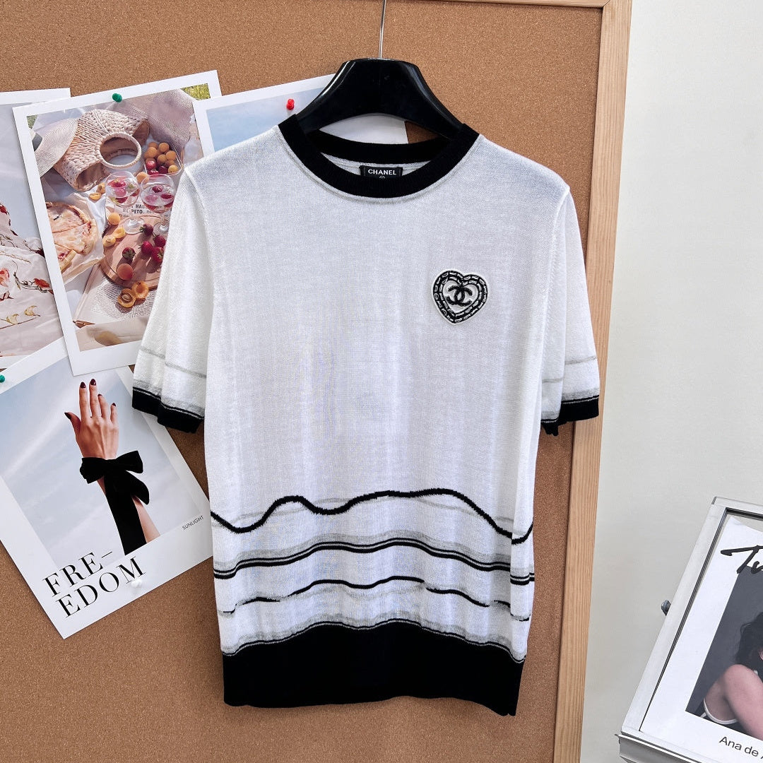 Chanel 2026 Knit Short-Sleeve Top White Cashmere 472931