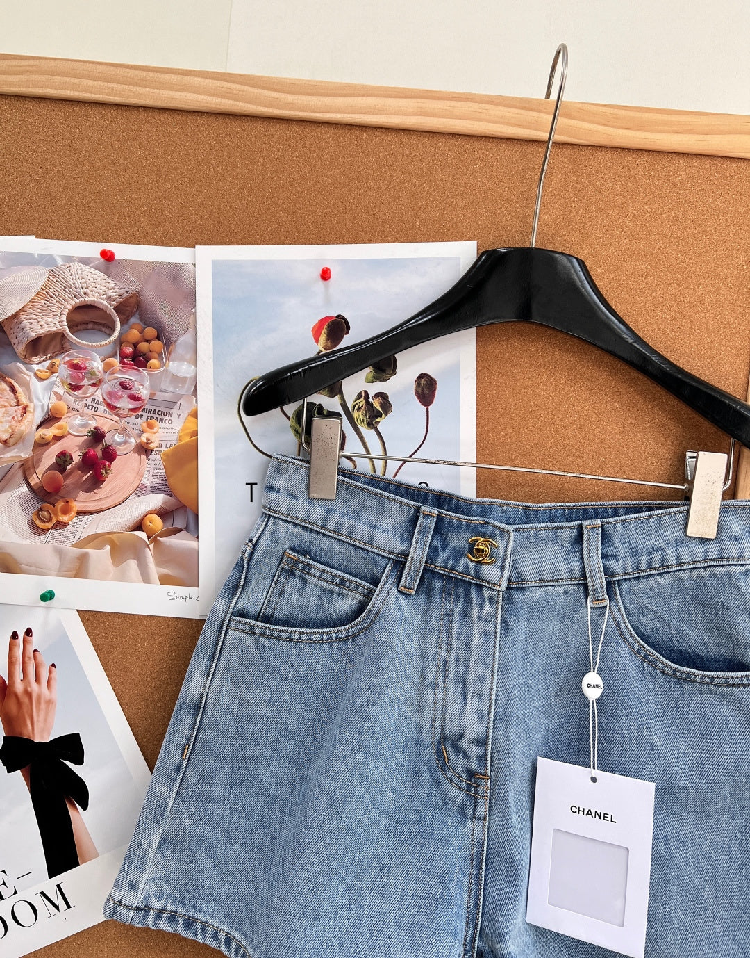 Chanel 2026 High-Waisted Denim Shorts Cotton 626411