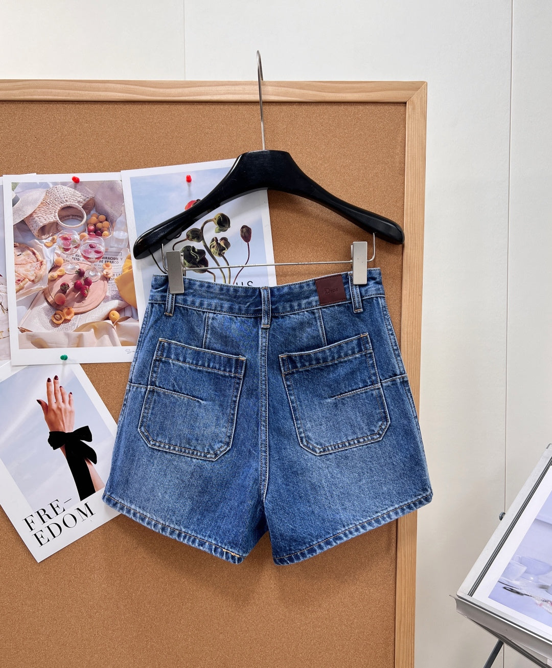 Dior 2026 Side-letter Cargo Denim Short Blue Cotton 704815