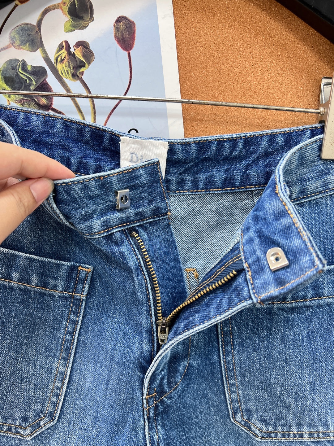 Dior 2026 Side-letter Cargo Denim Short Blue Cotton 704815
