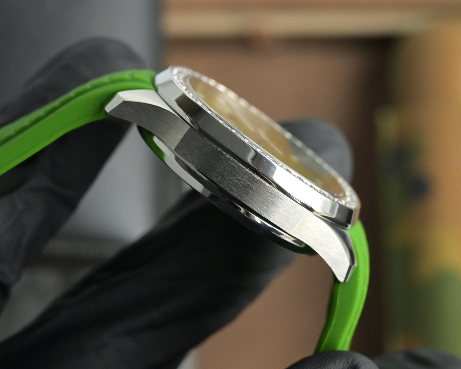 Patek Philippe Nautilus 38.8mm Green Dial Green Strap