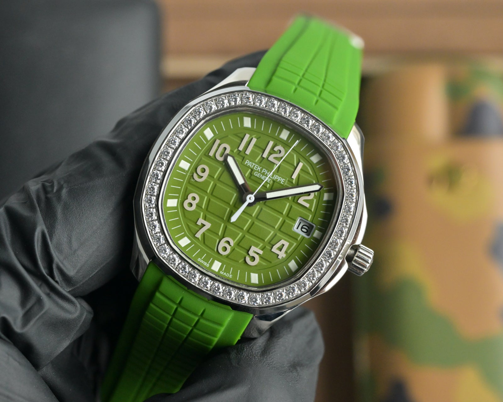 Patek Philippe Nautilus 38.8mm Green Dial Green Strap