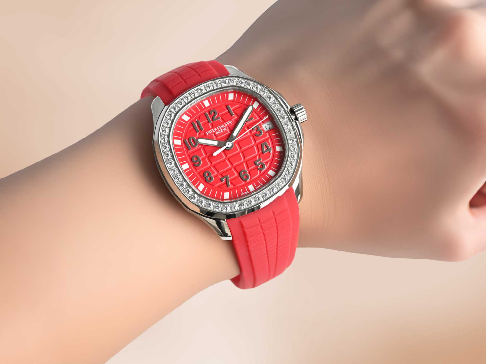 Patek Philippe Nautilus 38.8mm Red Dial Red Strap