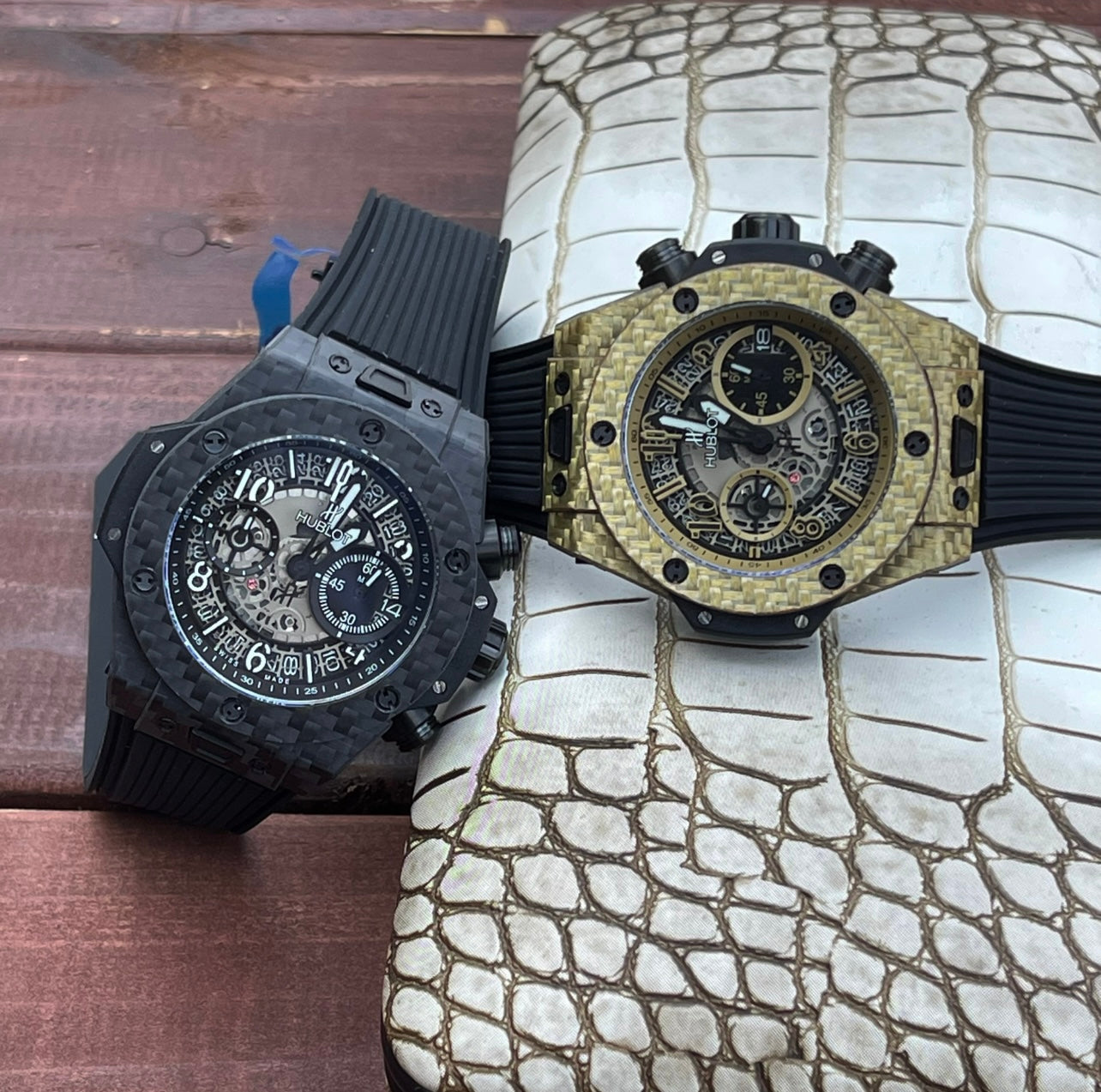 Hublot Big Bang Unico 45mm Carbon Case Watch Black Rubber Strap