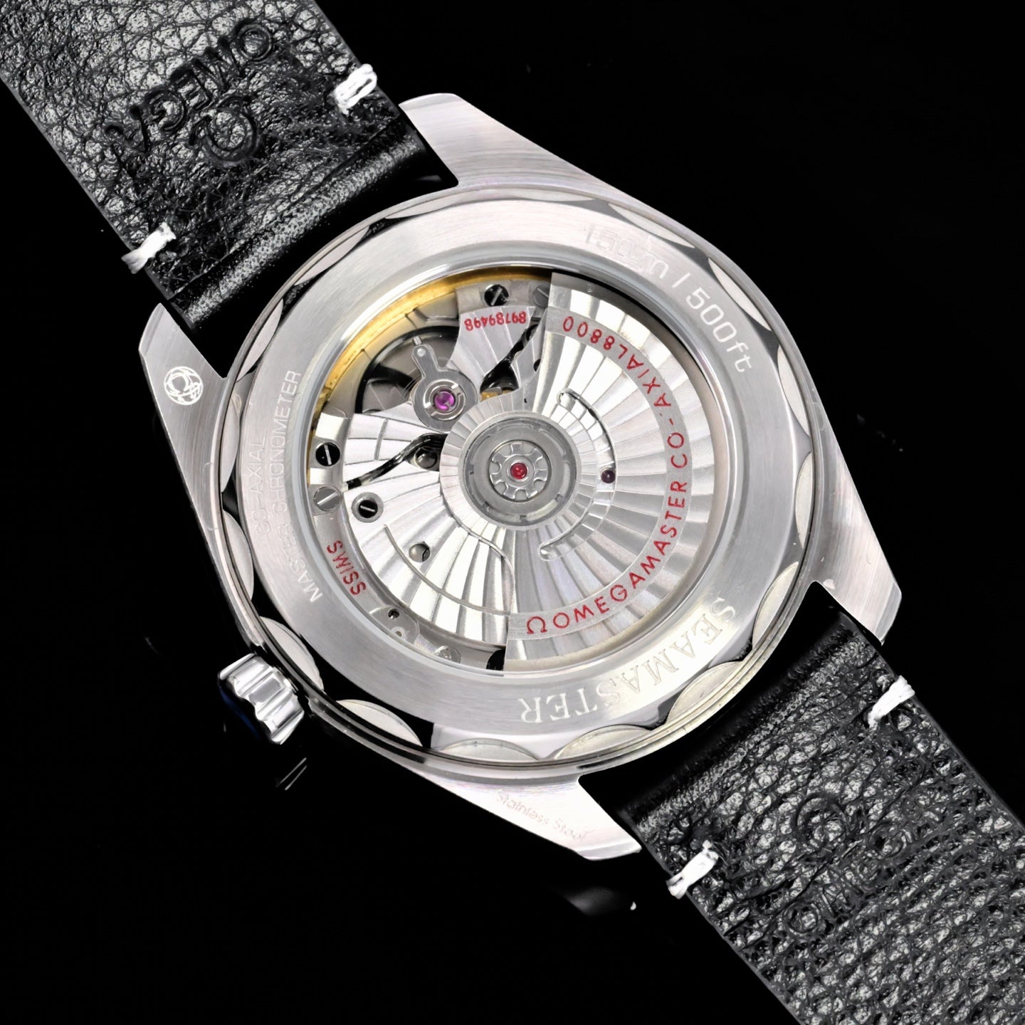 Omega Seamaster 150M Aqua Terra Observatory 39mm  Black Leather Strap
