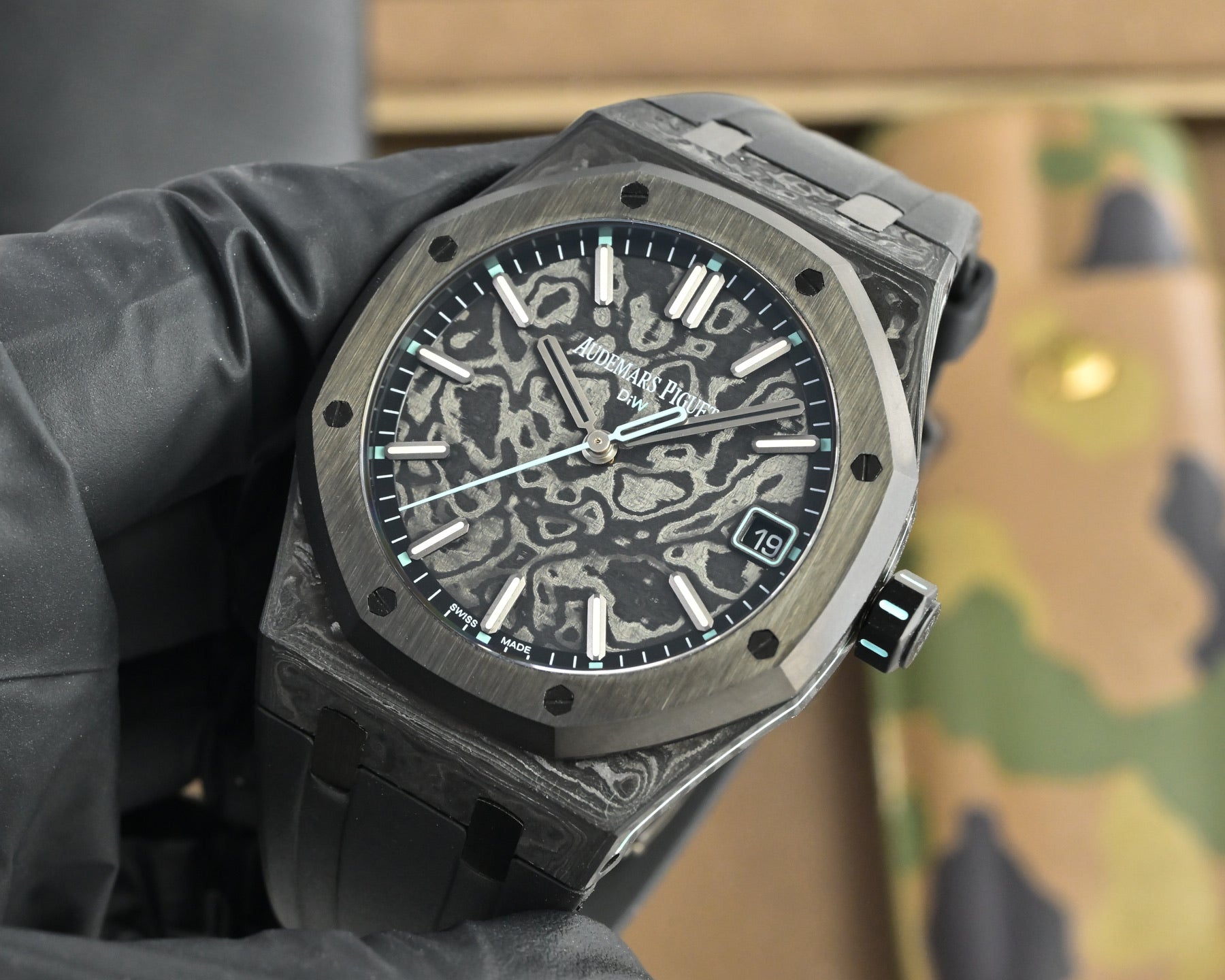 Audemars Piguet Royal Oak 41mm Custom Carbon Black Cloud Blue Dial