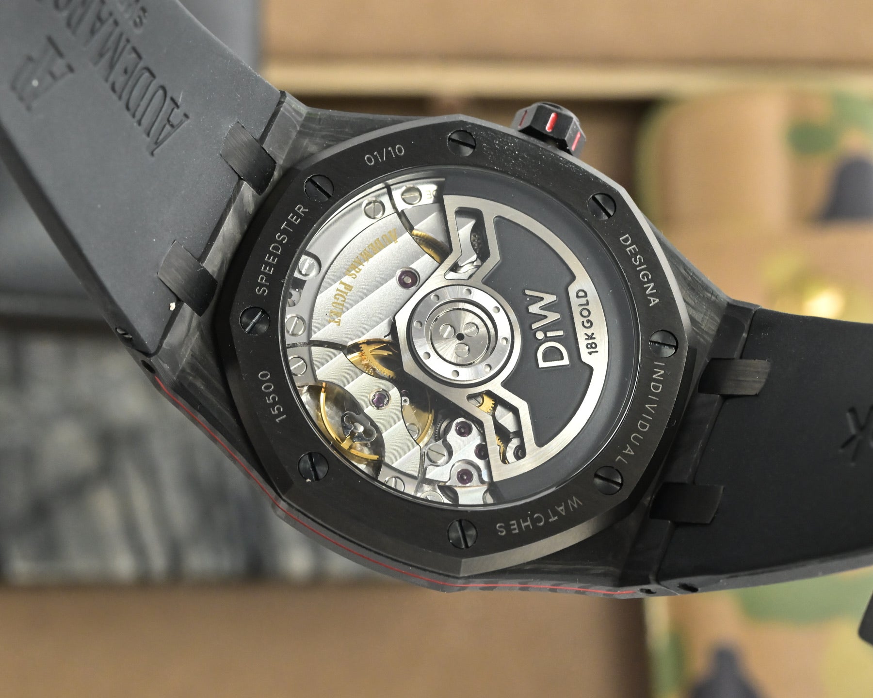 Audemars Piguet Royal Oak 41mm Custom Carbon Black Red Dial