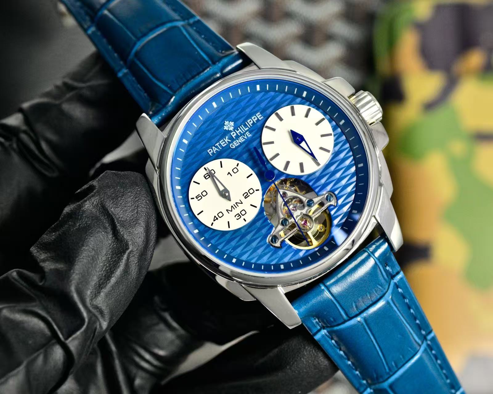 Patek Philippe Double Tourbillon Blue Dial 42mm Watch