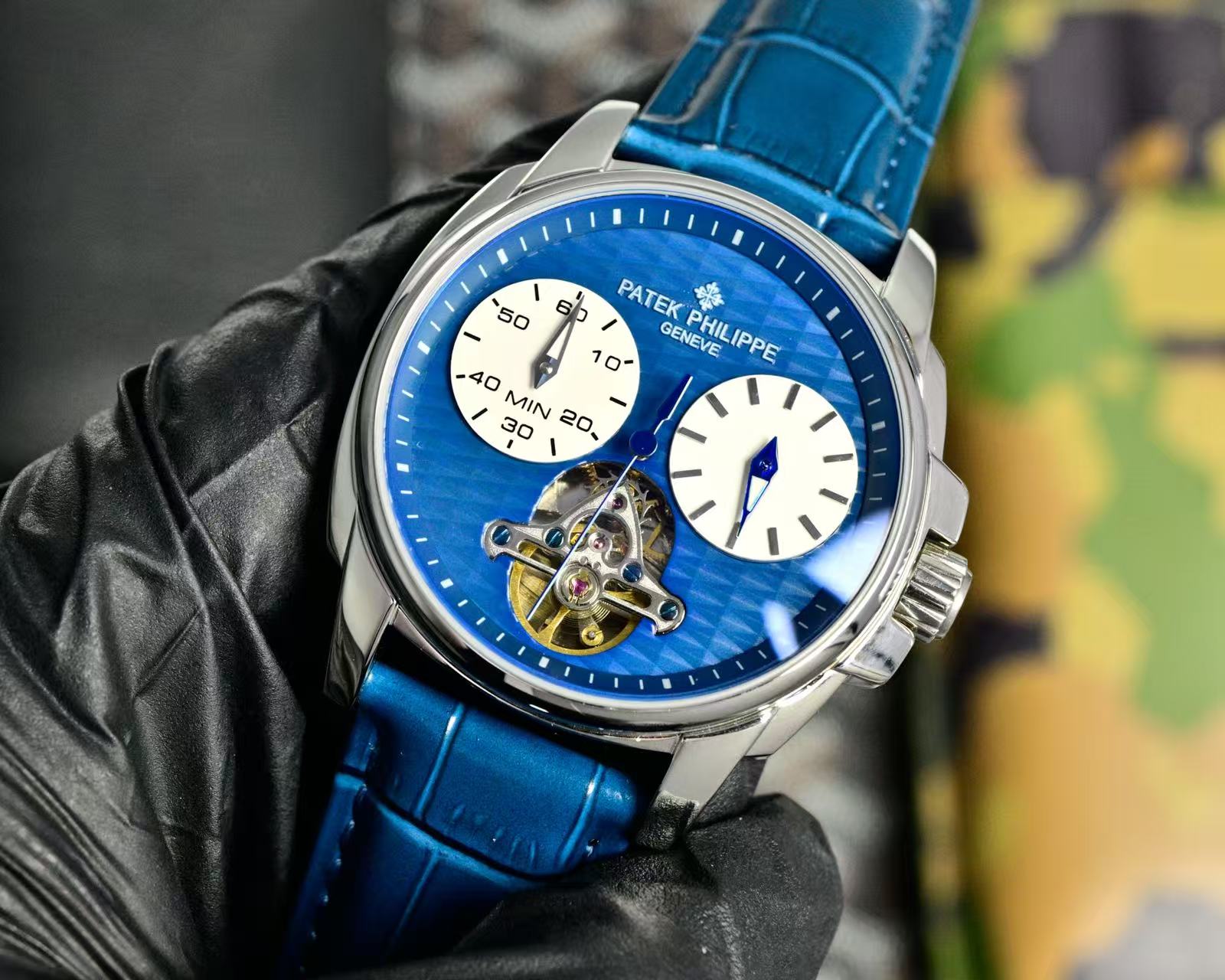 Patek Philippe Double Tourbillon Blue Dial 42mm Watch