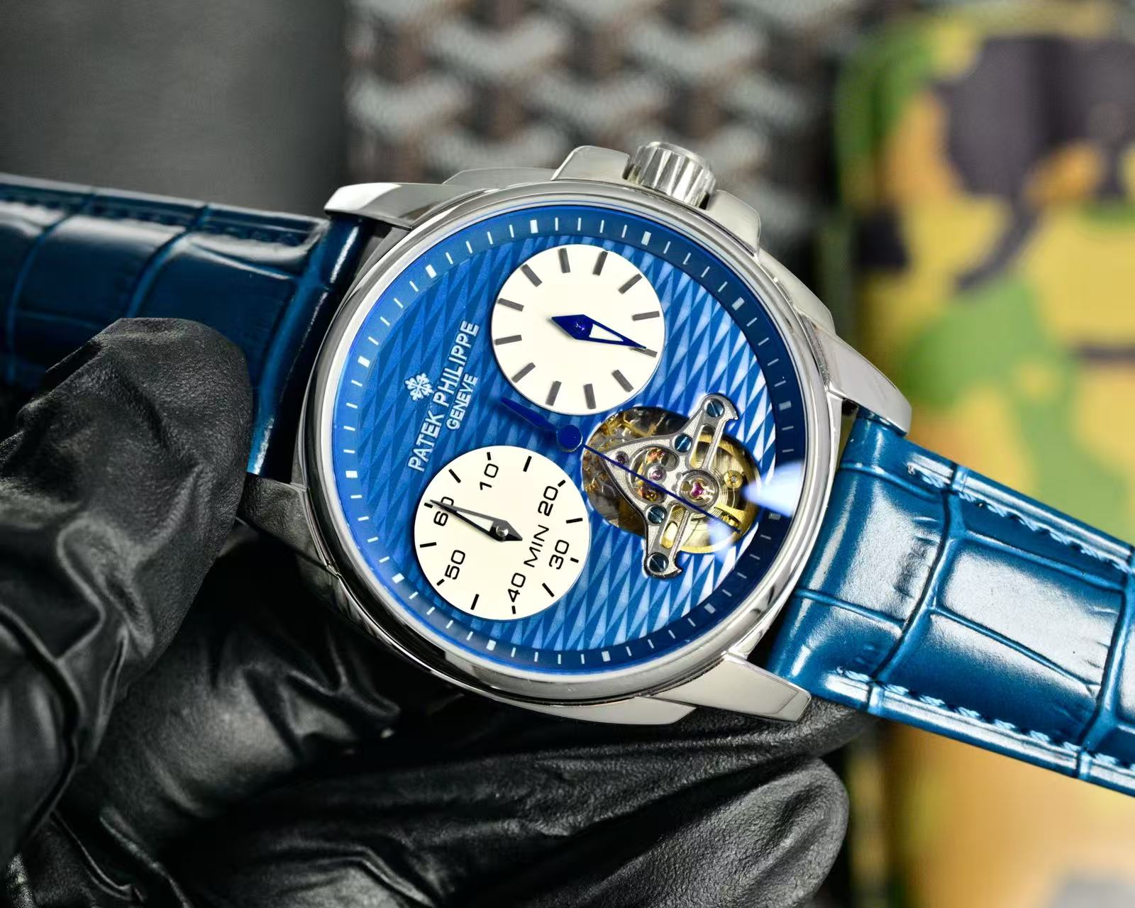 Patek Philippe Double Tourbillon Blue Dial 42mm Watch