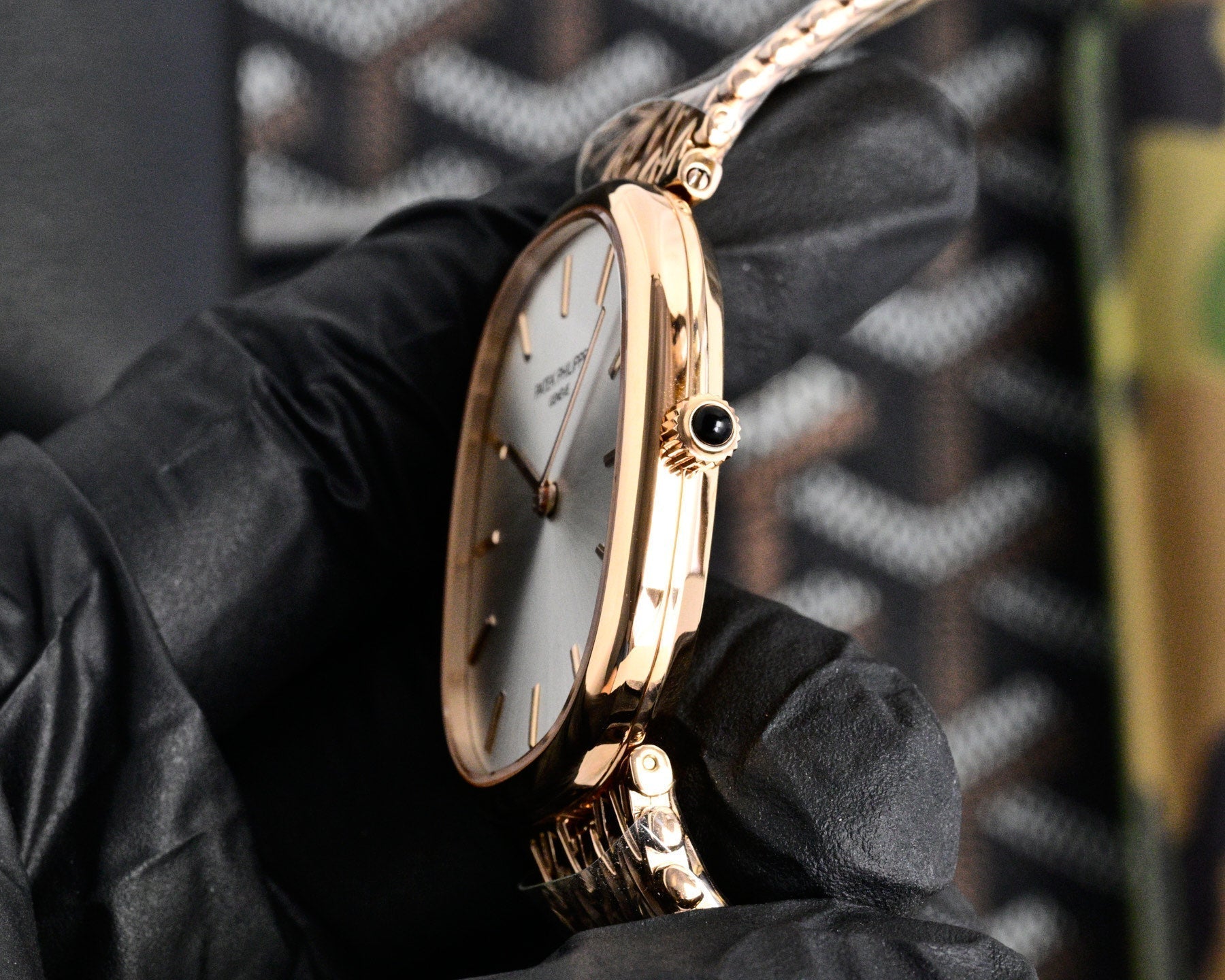 Patek Philippe Golden Ellipse 27mm Silver Dial Rose Gold Strap