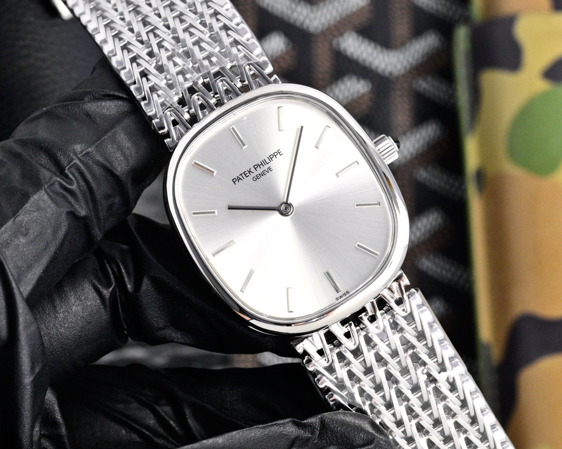 Patek Philippe Golden Ellipse 27mm Silver Dial Steel Strap