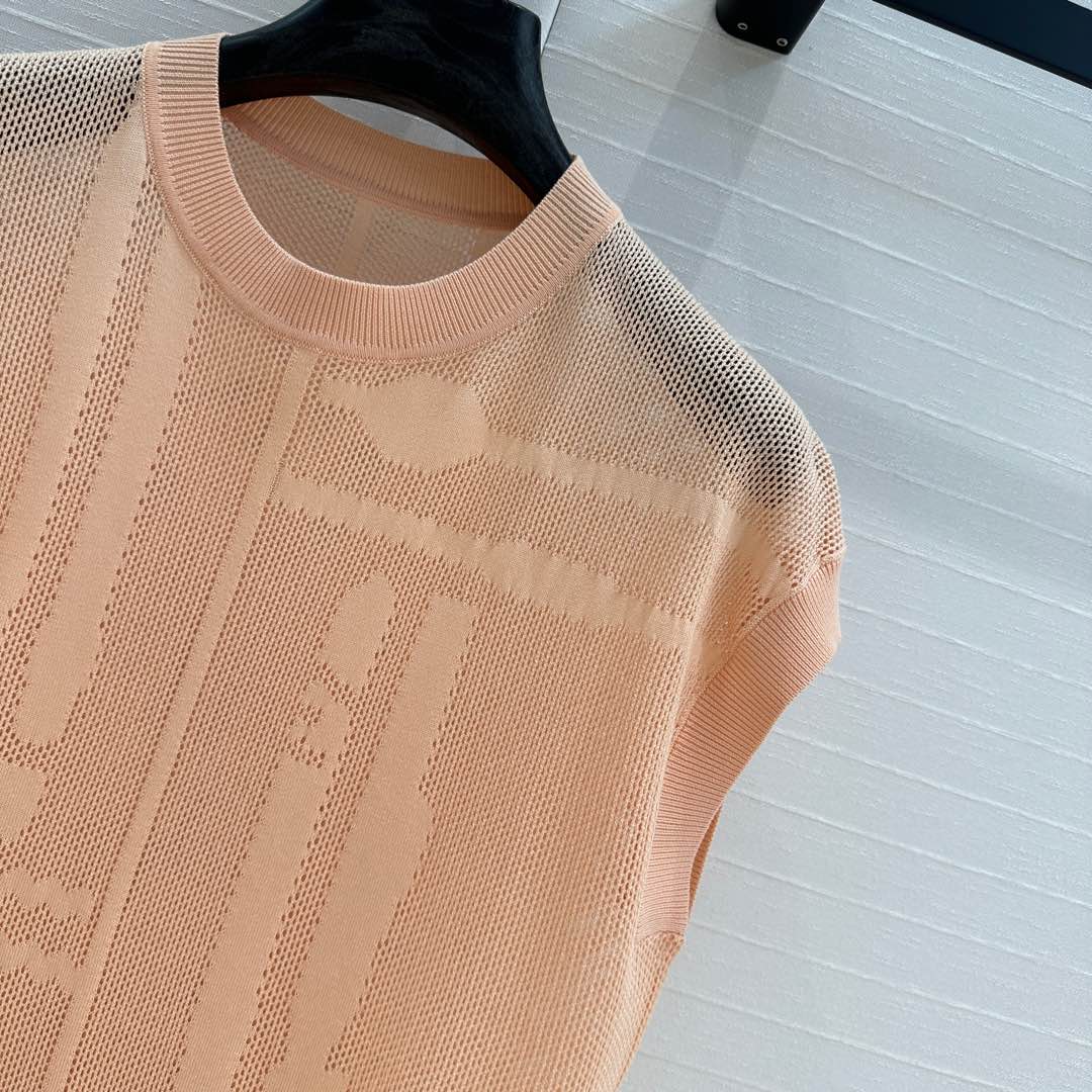 Hm 25 Short-sleeved Sweater Peach colorMesh Polyester